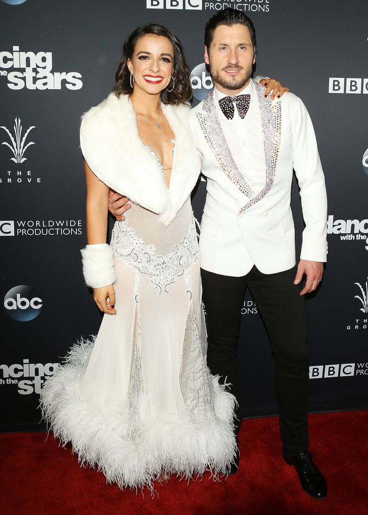Victoria Arlen and Valentin Chmerkovskiy arrive at the "Dancing With The Stars" Season 25 finale held at The Grove on November 21, 2017 in Los Angeles, California