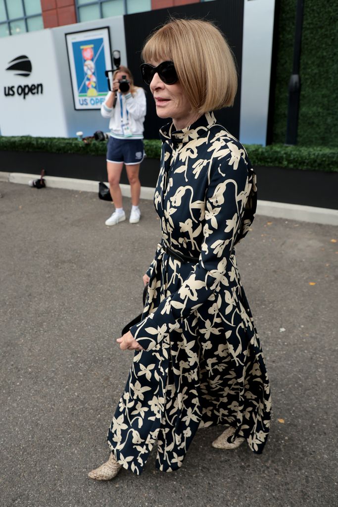 Anna Wintour attends day five of the 2024 US Open Tennis Championships at the USTA Billie Jean King Tennis Center on August 30, 2024 in Flushing Meadows, Queens, New York City. (Photo by Jean Catuffe/GC Images)