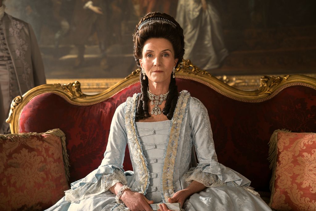 Michelle Fairley as Princess Augusta in Queen Charlotte: A Bridgerton Story