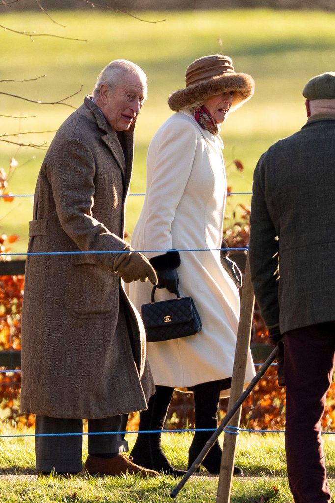 King Charles III and Queen Camilla attend the Sunday morning church service at St Mary Magdalene church in Sandringham, Norfolk