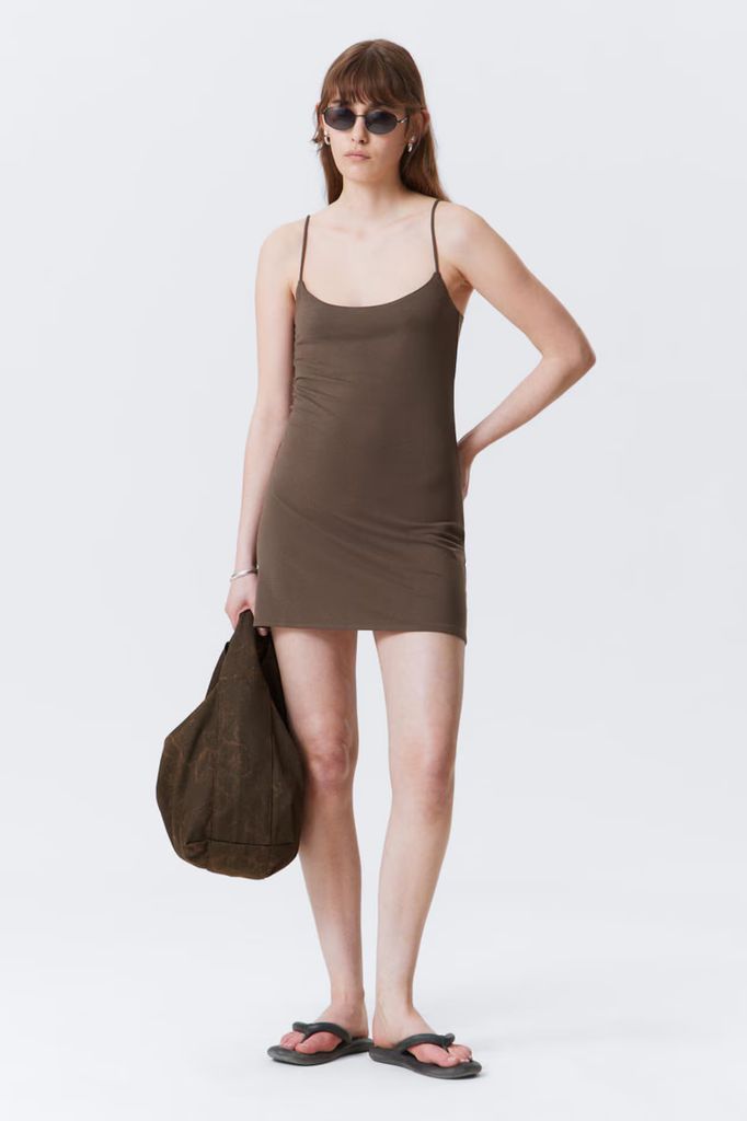 Brown slip dress
