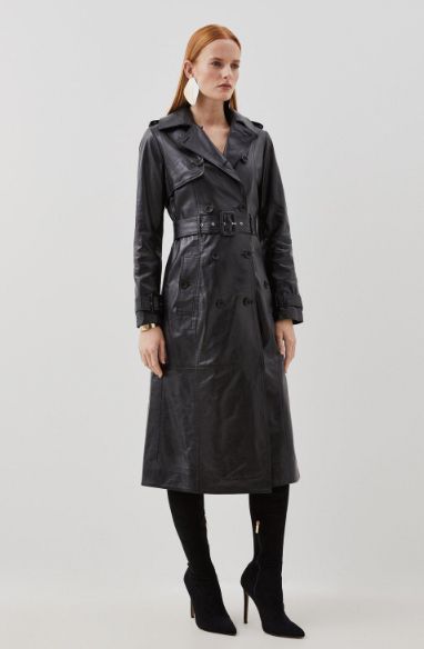Karen Millen leather trench coat