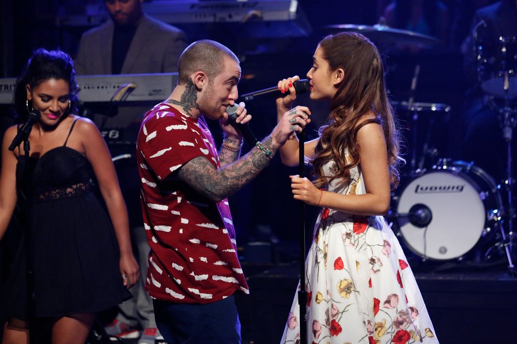LATE NIGHT WITH JIMMY FALLON -- Episode 853 -- Pictured: Musical guest Ariana Grande featuring Mac Miller performs on June 14, 2013