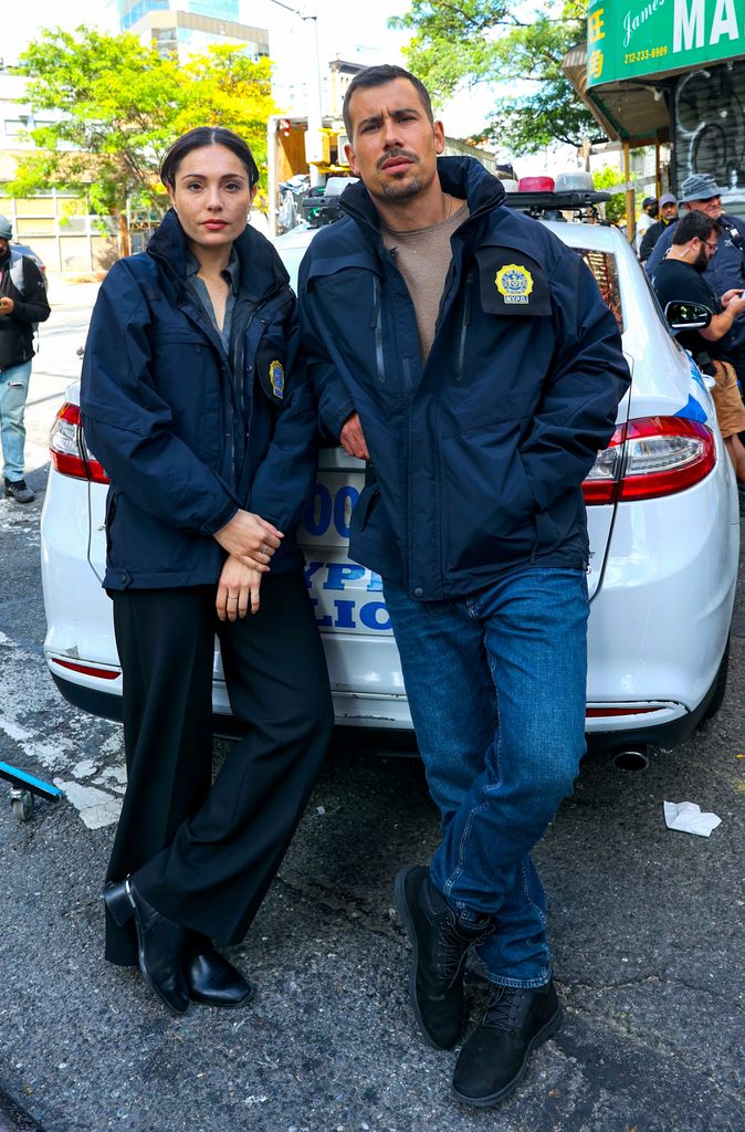 juliana martinez and octavio pisana on set of law and order svu