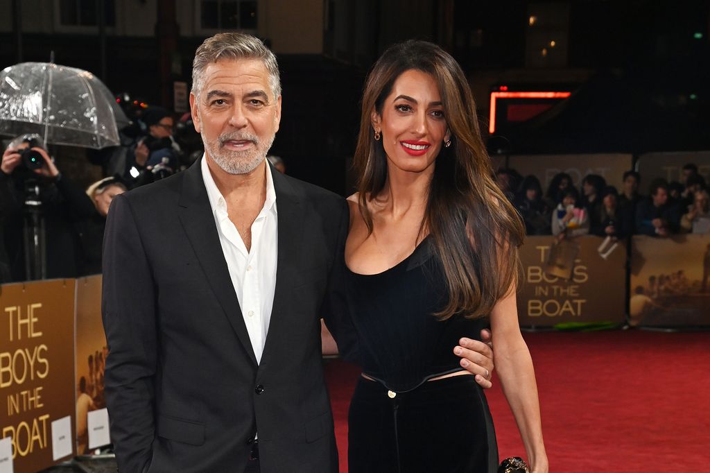 George and Amal Clooney at The Boys in the Boat premiere