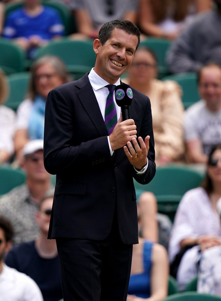 Tim Henman on centre court during day seven of the 2022 Wimbledon Championships at the All England Lawn Tennis and Croquet Club, Wimbledon. 