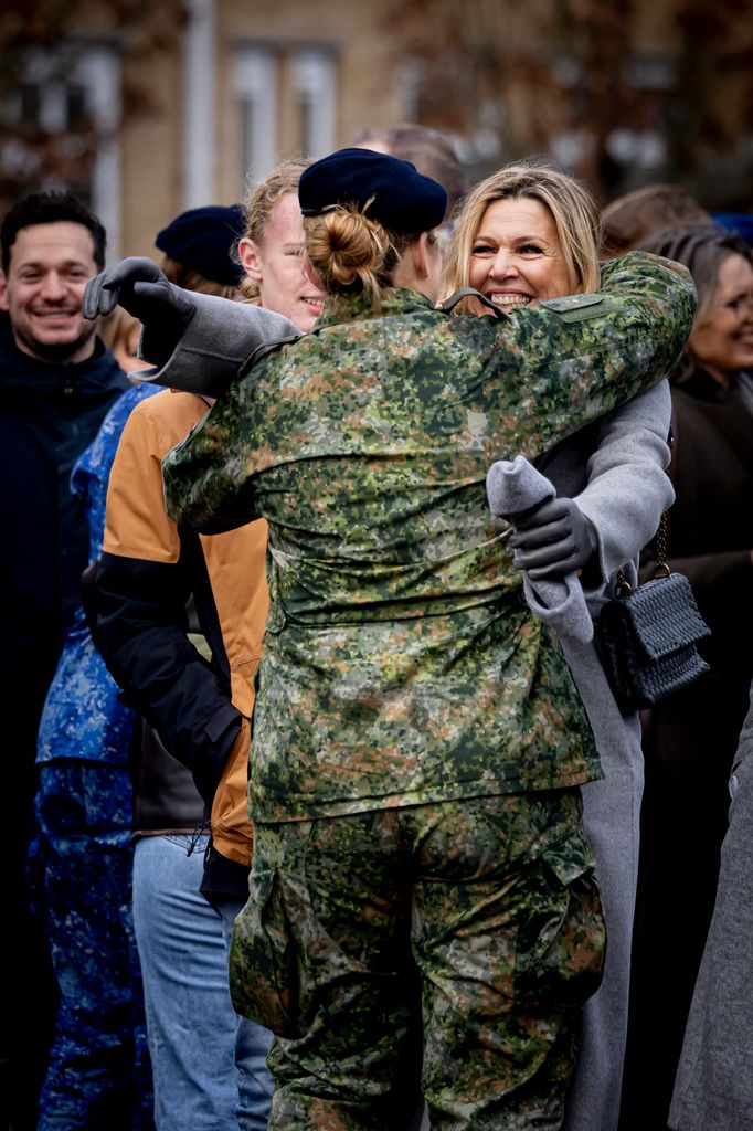 Princess Amalia of The Netherlands receives a hug from Queen Maxima January 23, 2026 