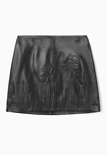 APPLIQUÉD LEATHER MINI SKIRT from COS