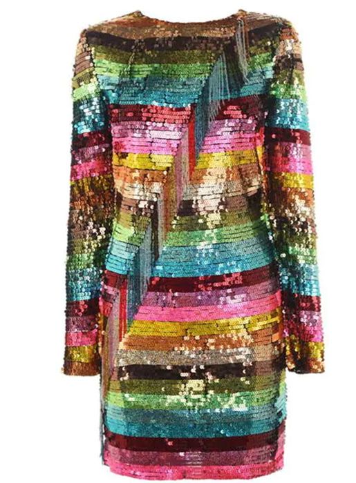 rainbow sequin dress