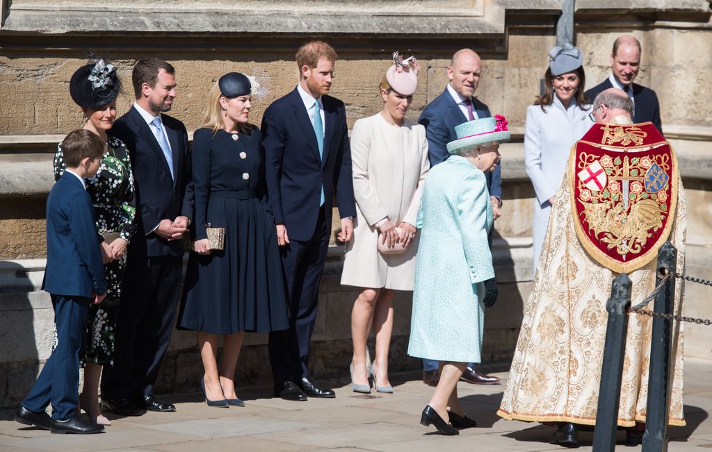 The Queen surrounded by her family on Easter Sunday 2019