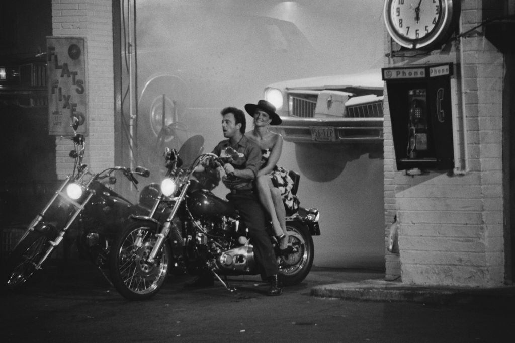 American singer-songwriter Billy Joel and model Christie Brinkley on the set of the music video for Joel's song 'Uptown Girl', 1983