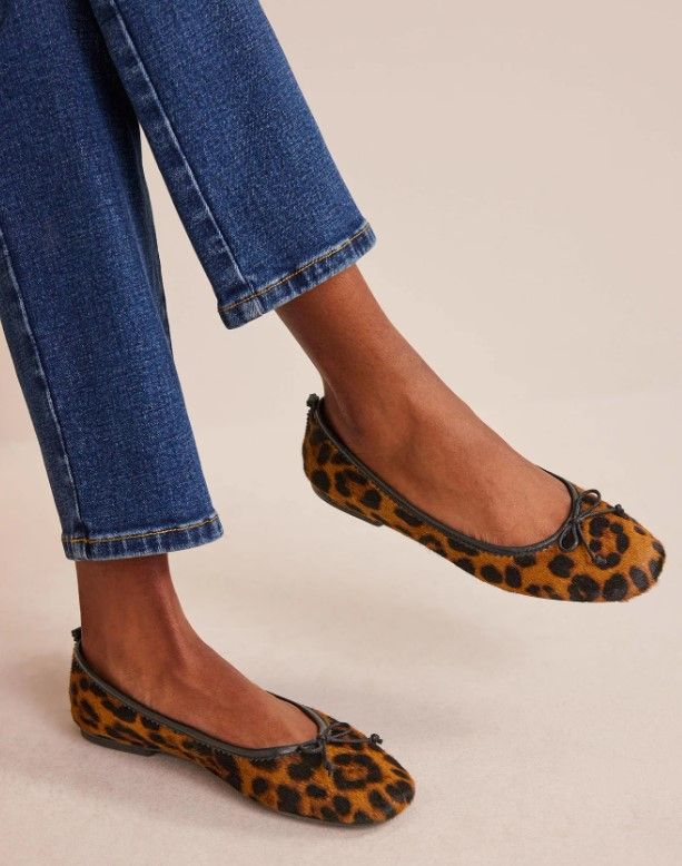 Boden leopard print ballet pumps