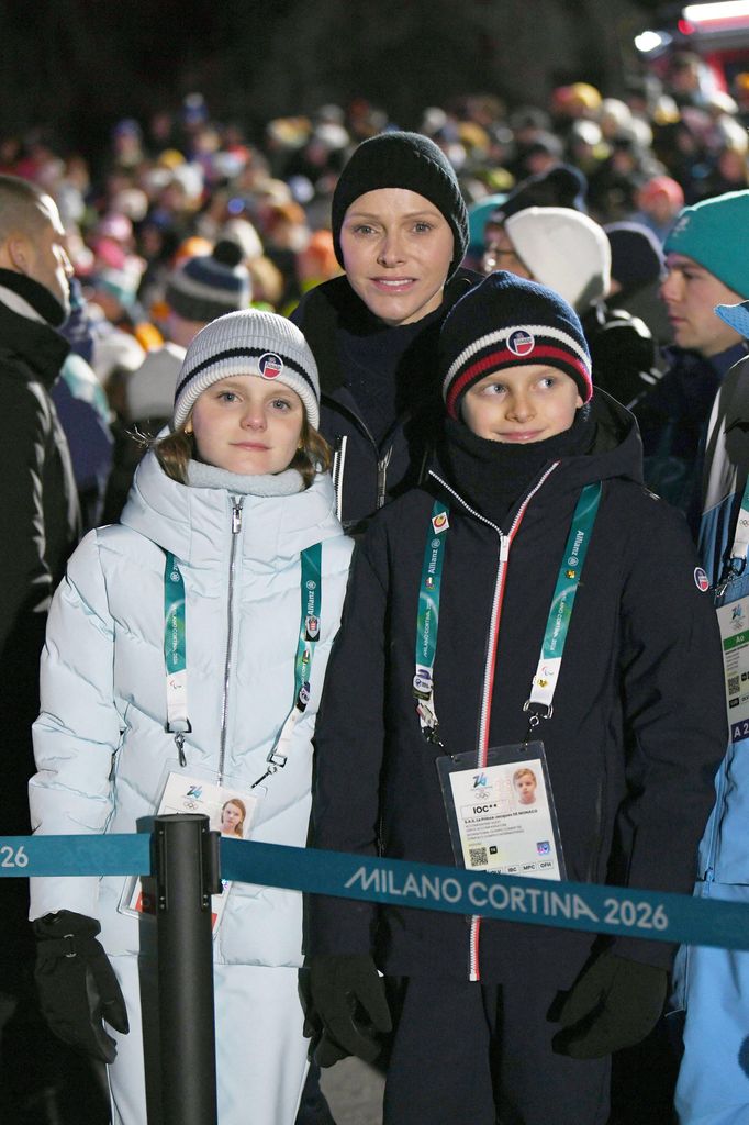 La princesse Charlène de Monaco et ses enfants Jacques et Gabriella