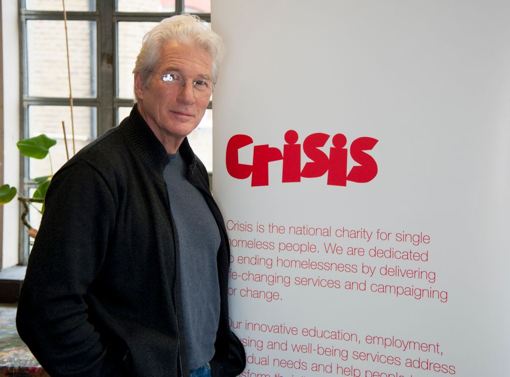 Richard Gere visits the headquarters of homelessness charity, Crisis. 