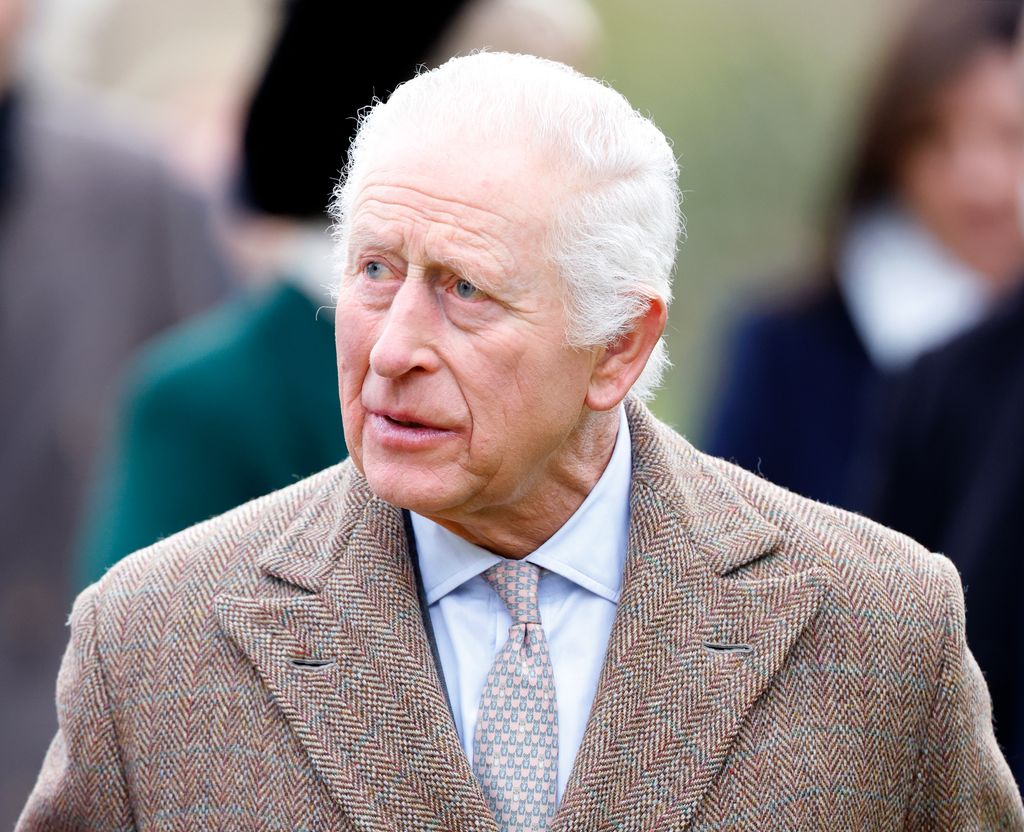 King Charles III attends the Sunday service at the Church of St Mary the Virgin, close to the Sandringham Estate on January 26, 2025