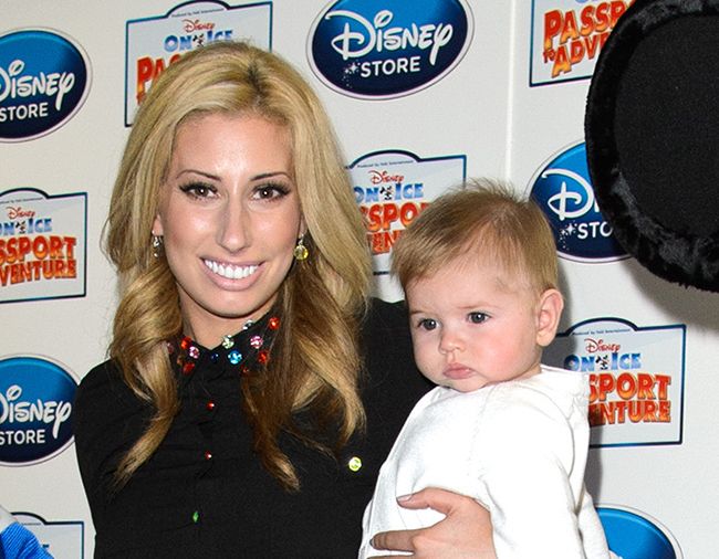 Stacey Solomon with baby Leighton at Disney event