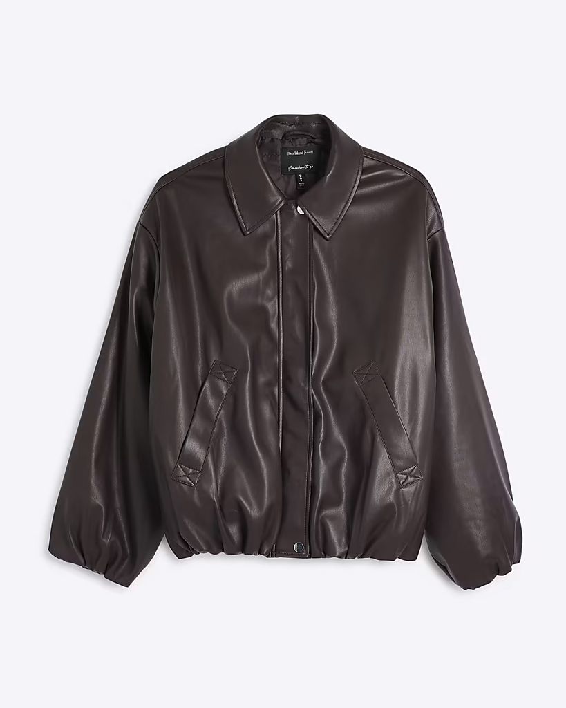 River Island's Faux Leather Bomber Jacket