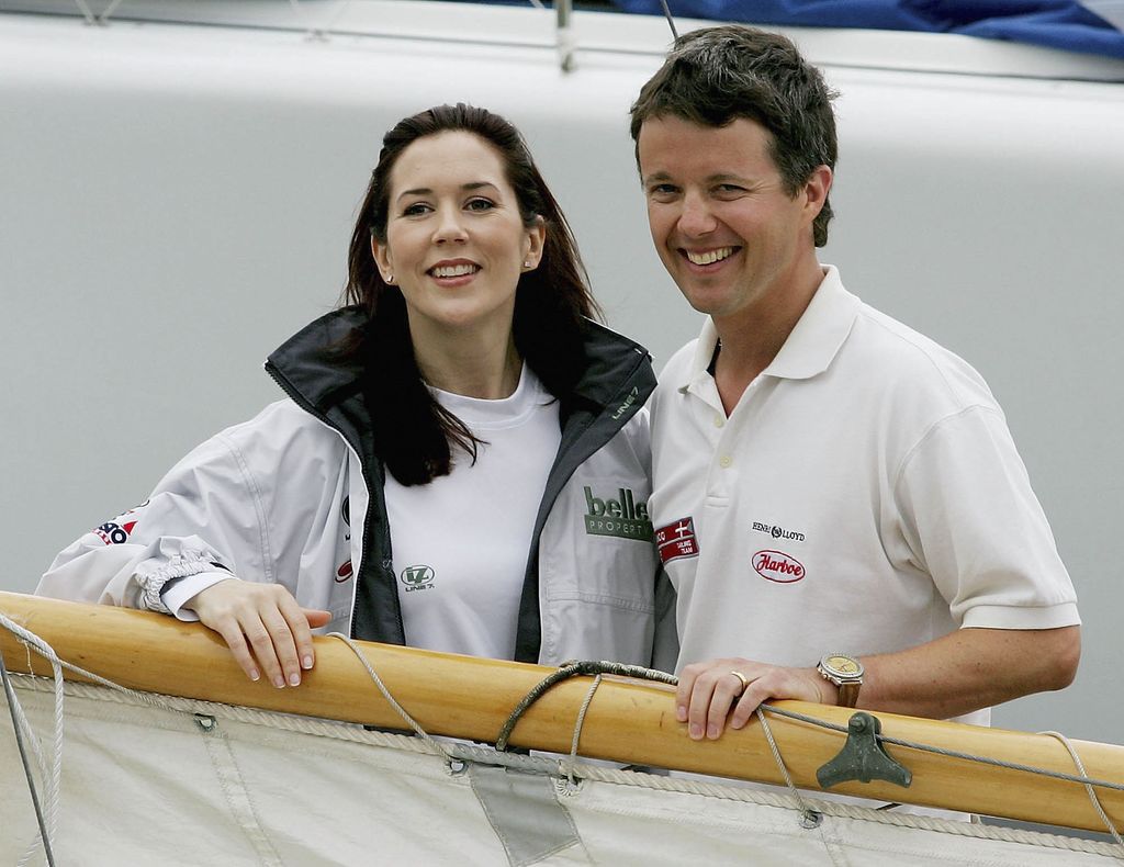 Crown Princess Mary and Crown Prince Frederik on a boat
