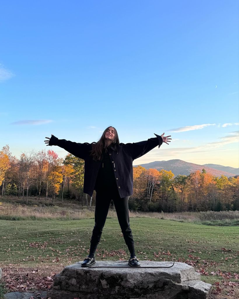 ana in Vermont outside stood on rock