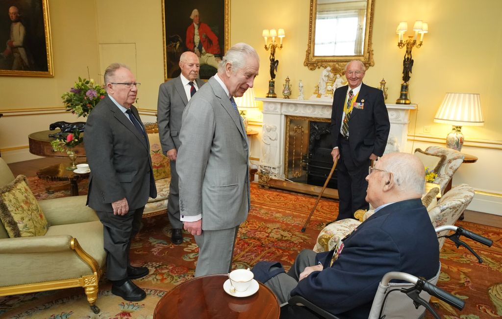 King Charles during an audience with veterans of the Korean War at Buckingham Palace in March 2024