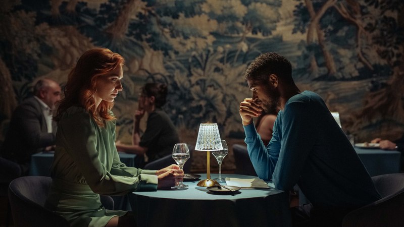 Eleanor Tomlinson and Alfred Enoch in The Couple Next Door