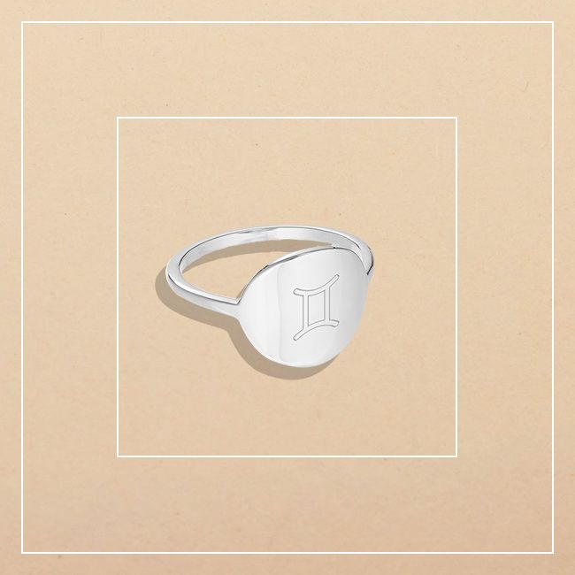 Merci Maman Personalised Zodiac Signet Ring