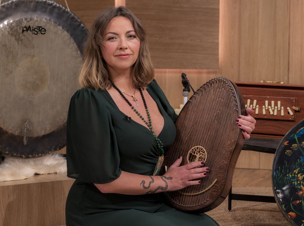 Charlotte Church conducting a wellness routine on This Morning