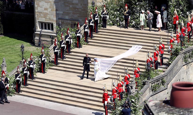 prince harry meghan markle royal wedding stairs