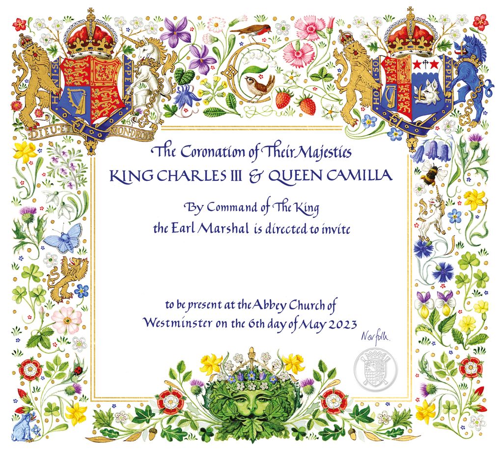 King Charles's coronation invitation