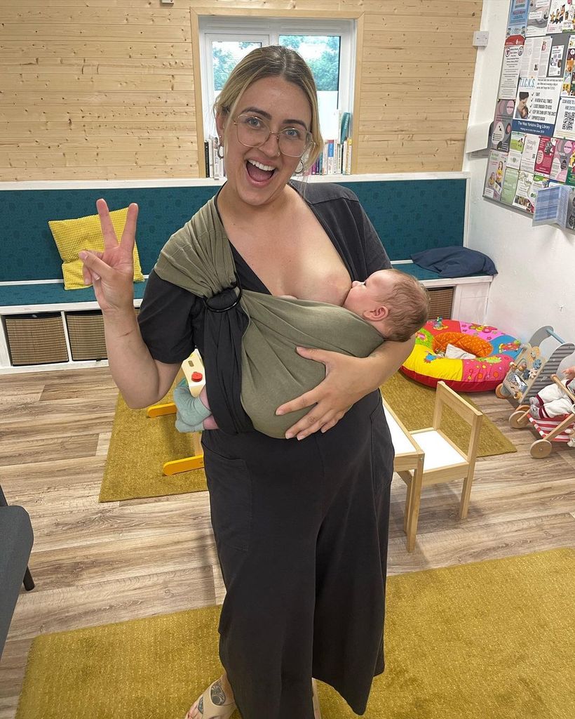 Gogglebox star Ellie Warner breastfeeding baby Ezra 