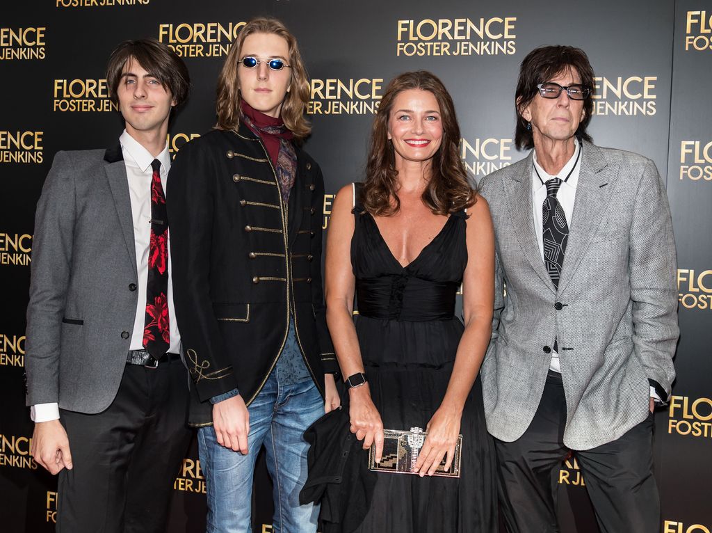 Jonathan Raven Ocasek, Oliver Orion Ocasek, Paulina Porizkova and Ric Ocasek attend the 'Florence Foster Jenkins' New York premiere at AMC Loews Lincoln Square 13 theater on August 9, 2016 in New York City.