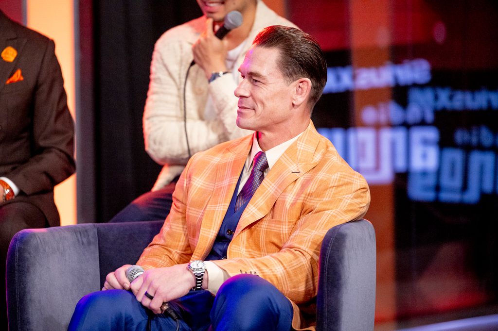 John Cena attends SiriusXM's Town Hall with the cast and director of 'Jackpot' at SiriusXM studios on August 13, 2024 in Los Angeles, California