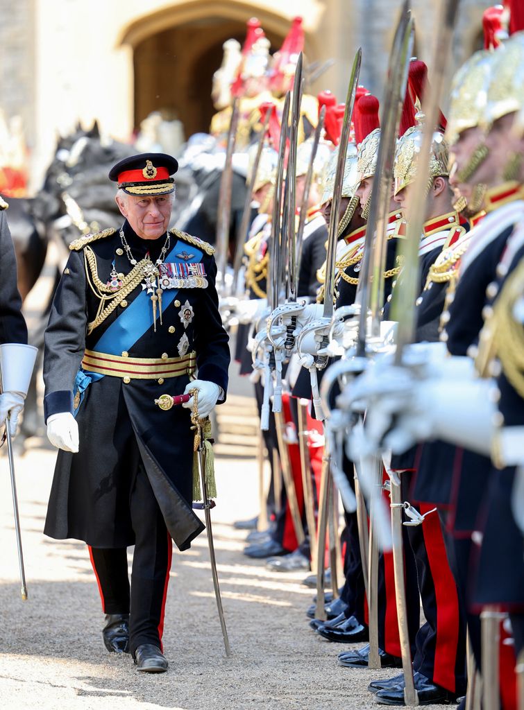 king charles inspecting parade
