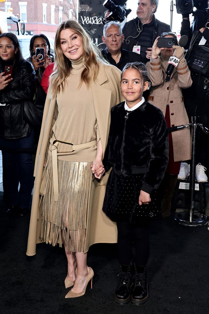 Ellen Pompeo with her daughter Sienna at the Michael Kors show