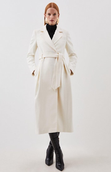 karen millen cream longline coat 