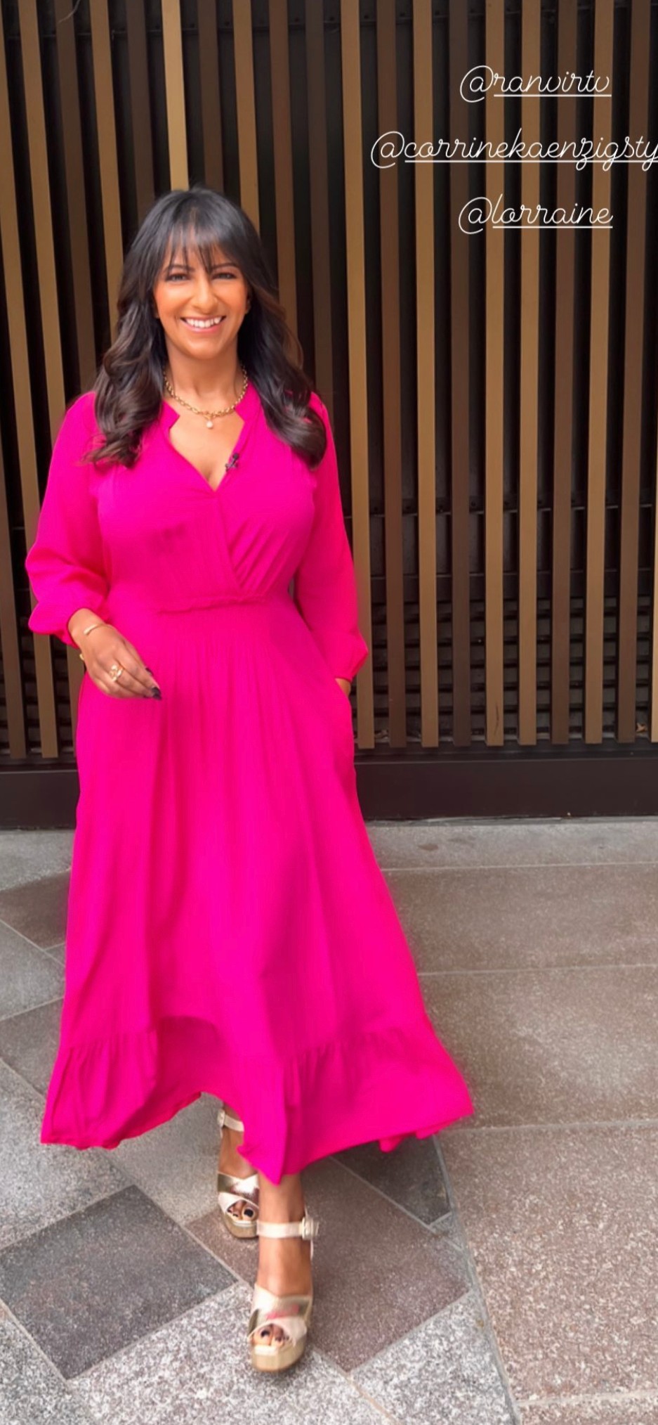 Ranvir singh on lorraine in pink dress instagram