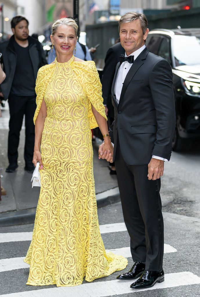Katherine LaNasa and Grant Show are seen arriving to The Gotham TV Awards at Cipriani Wall Street on June 02, 2025 in New York City