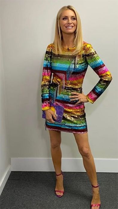 tess daly rainbow dress