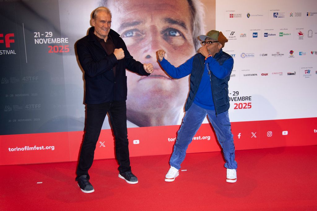 A playful moment between Dolph and Spike Lee 