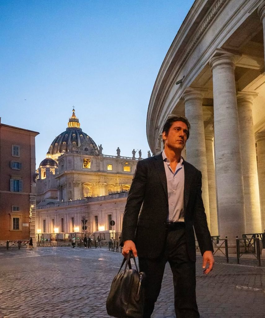 David Muir walking out of Vatican