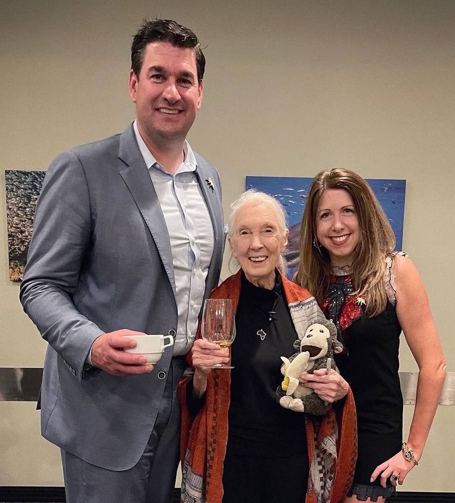 Kevin Krasinski with Jane Goodall as part of his Farmhouse retreat