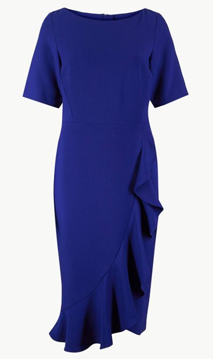 blue ruffle dress marks and spencer