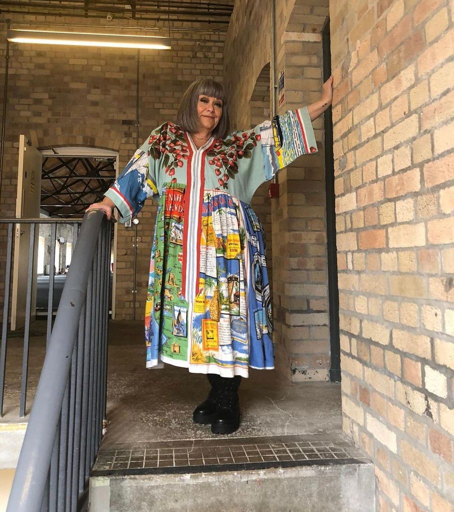 Dawn French becomes an Instagram influencer in unexpected old tea towel dress HELLO