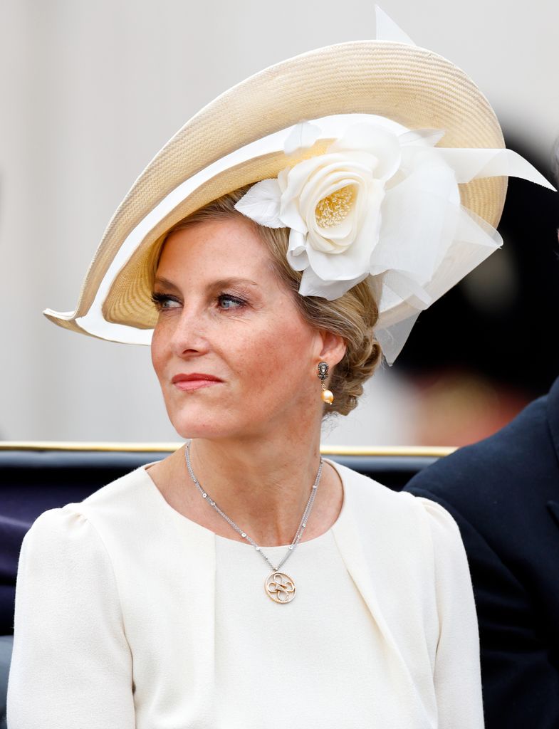 Duchess of Edinburgh departs Buckingham Palace in a horse drawn carriage to attend Trooping the Colour on June 17, 2023 in London, England. Trooping the Colour is a traditional military parade held at Horse Guards Parade to mark the British Sovereign's official birthday. It will be the first Trooping the Colour held for King Charles III since he ascended to the throne. (Photo by Max Mumby/Indigo/Getty Images)