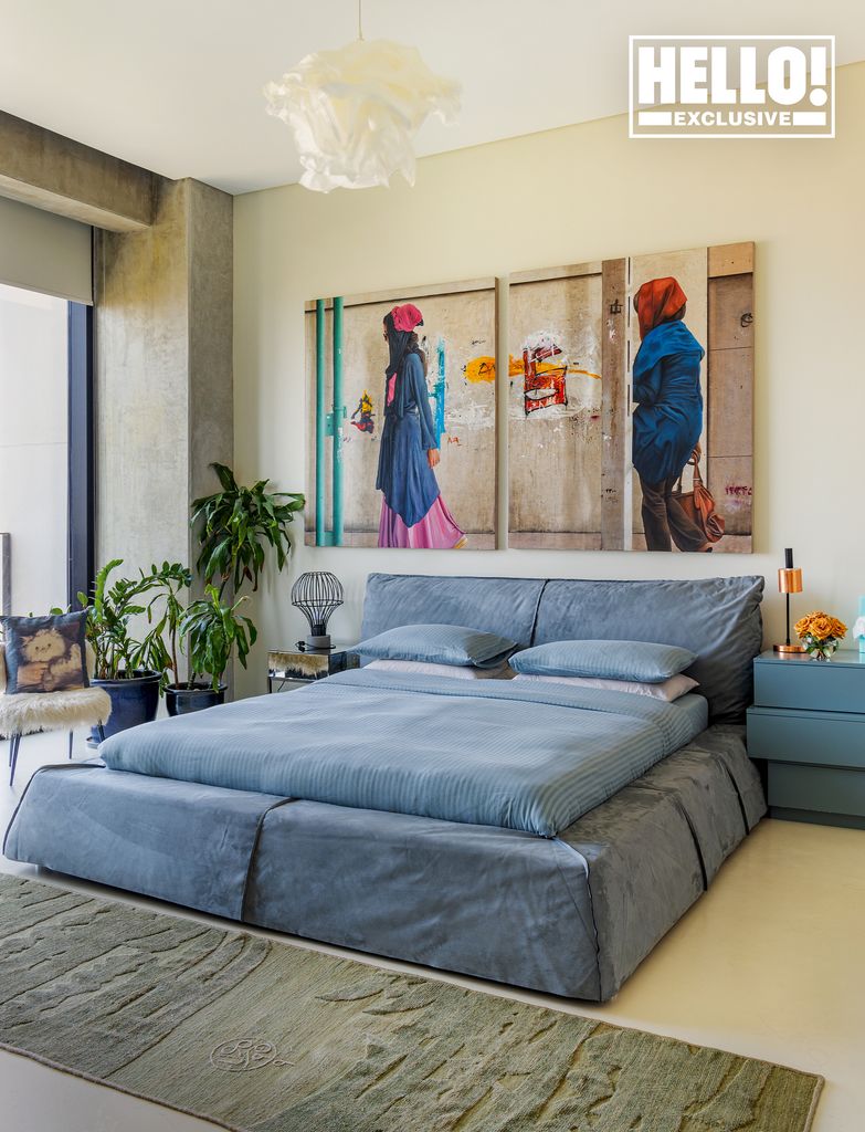 Mana Jalalian's bedroom at art-filled Dubai apartment 