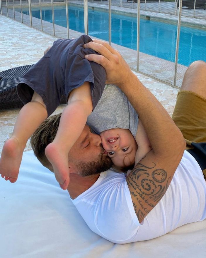 Ricky Martin kissing son Renn