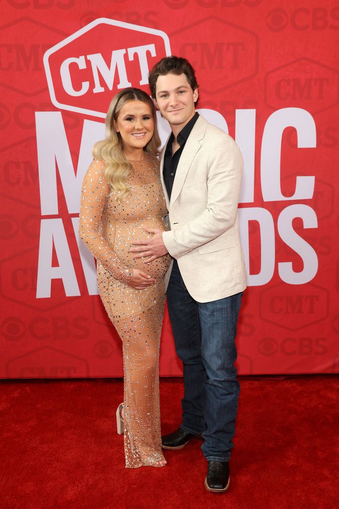 Jenna Weeks and Montana Jordan attend the 2024 CMT Music Awards at Moody Center on April 07, 2024 in Austin, Texas