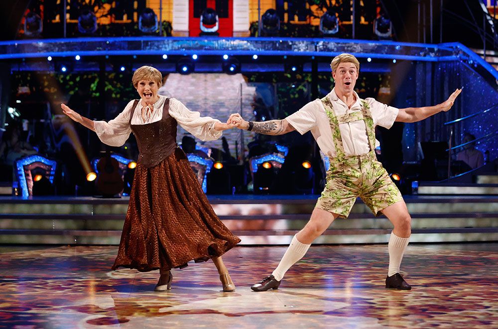 Angela Rippon and Kai Widdrington perform a Sound of Music routine on Strictly