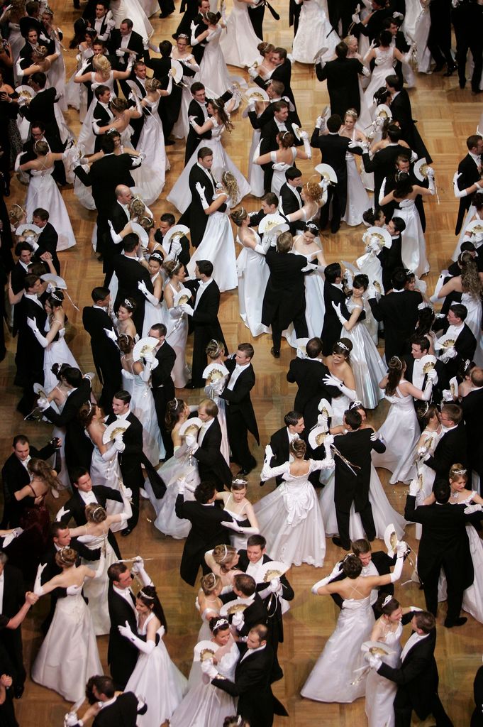  Debutantes dance their first waltz at the 50th Vienna Opera Ball February 23, 2006 in Vienna, Austria. 