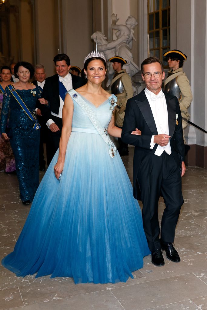 Crown Princess Victoria walking with Ulf Kristersson